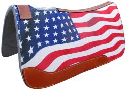 Showman 31" X 32" American Flag Printed Solid Felt Saddle Pad